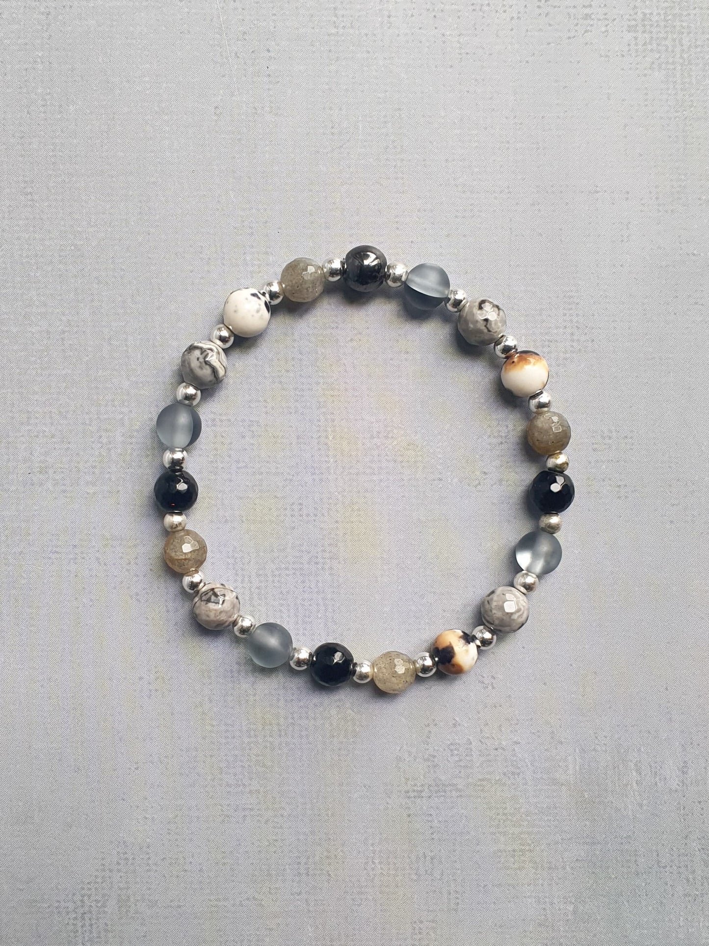Harmony Stone Bracelet with Silver Beads