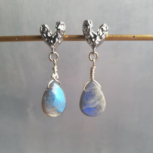 Labradorite hearts