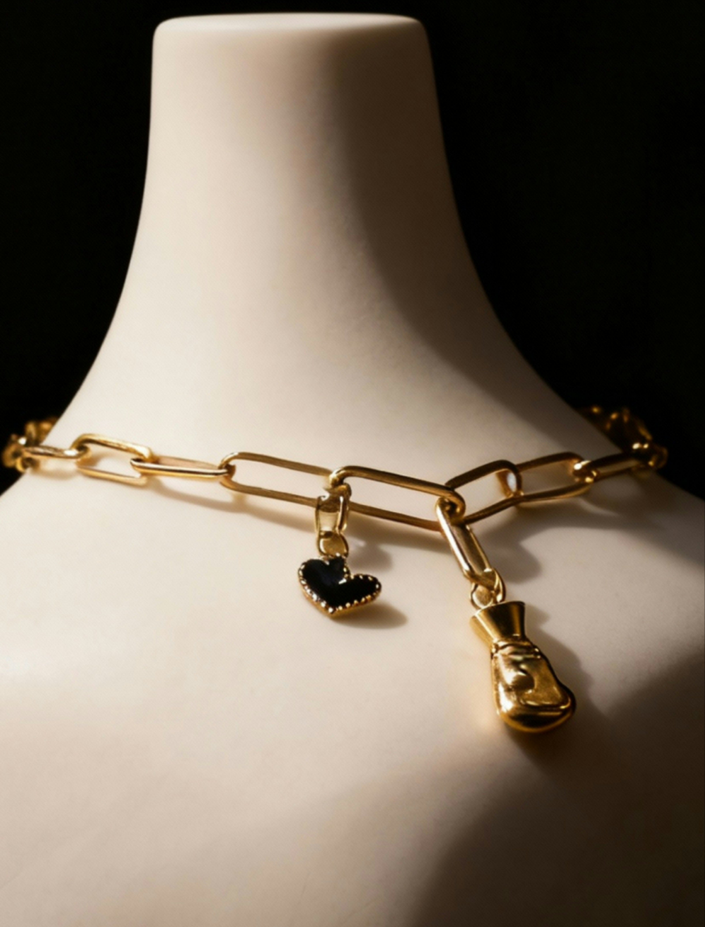 Black Heart Boxing Charm – Locked Curated Bracelet