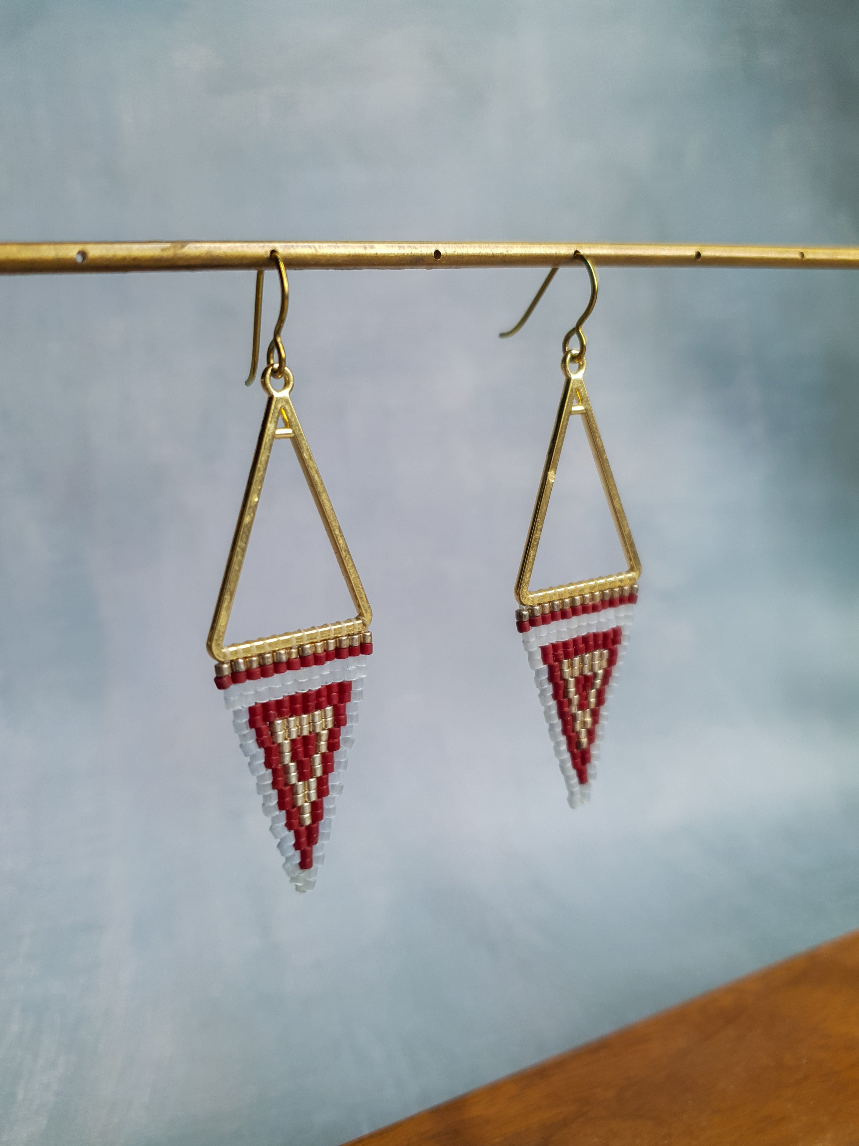 Triple Tone Diamond Symphony Drops - Blue, Maroon & Gold