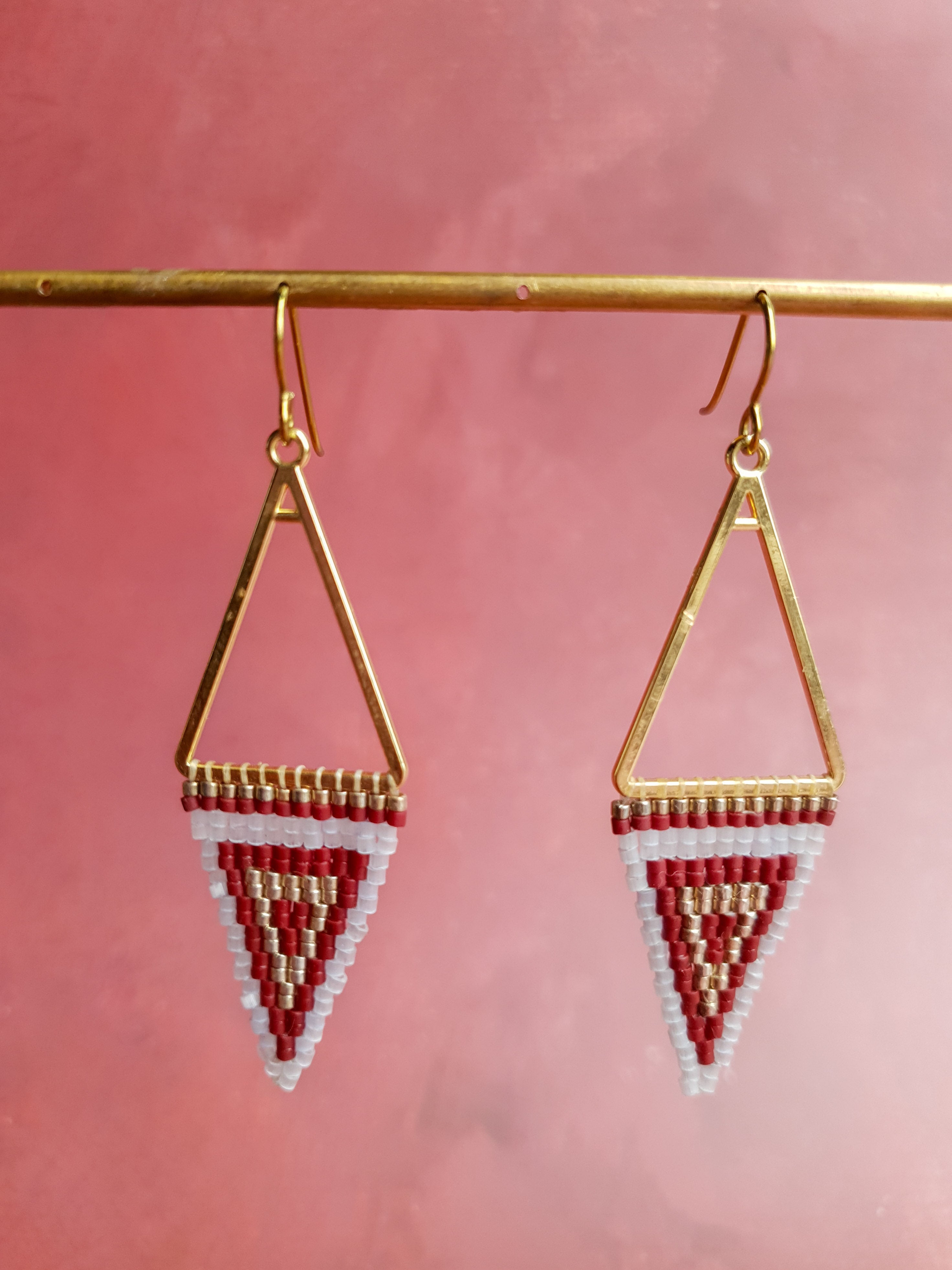 Triple Tone Diamond Symphony Drops - Blue, Maroon & Gold