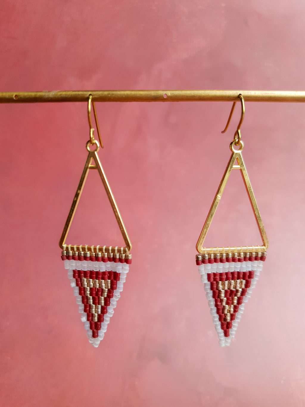 Triple Tone Diamond Symphony Drops - Blue, Maroon & Gold