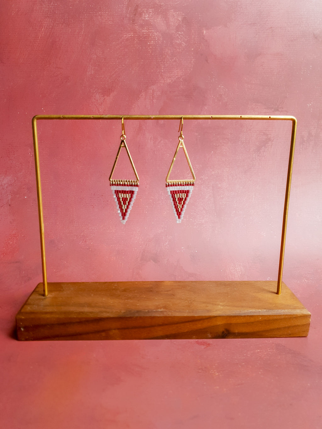 Triple Tone Diamond Symphony Drops - Blue, Maroon & Gold