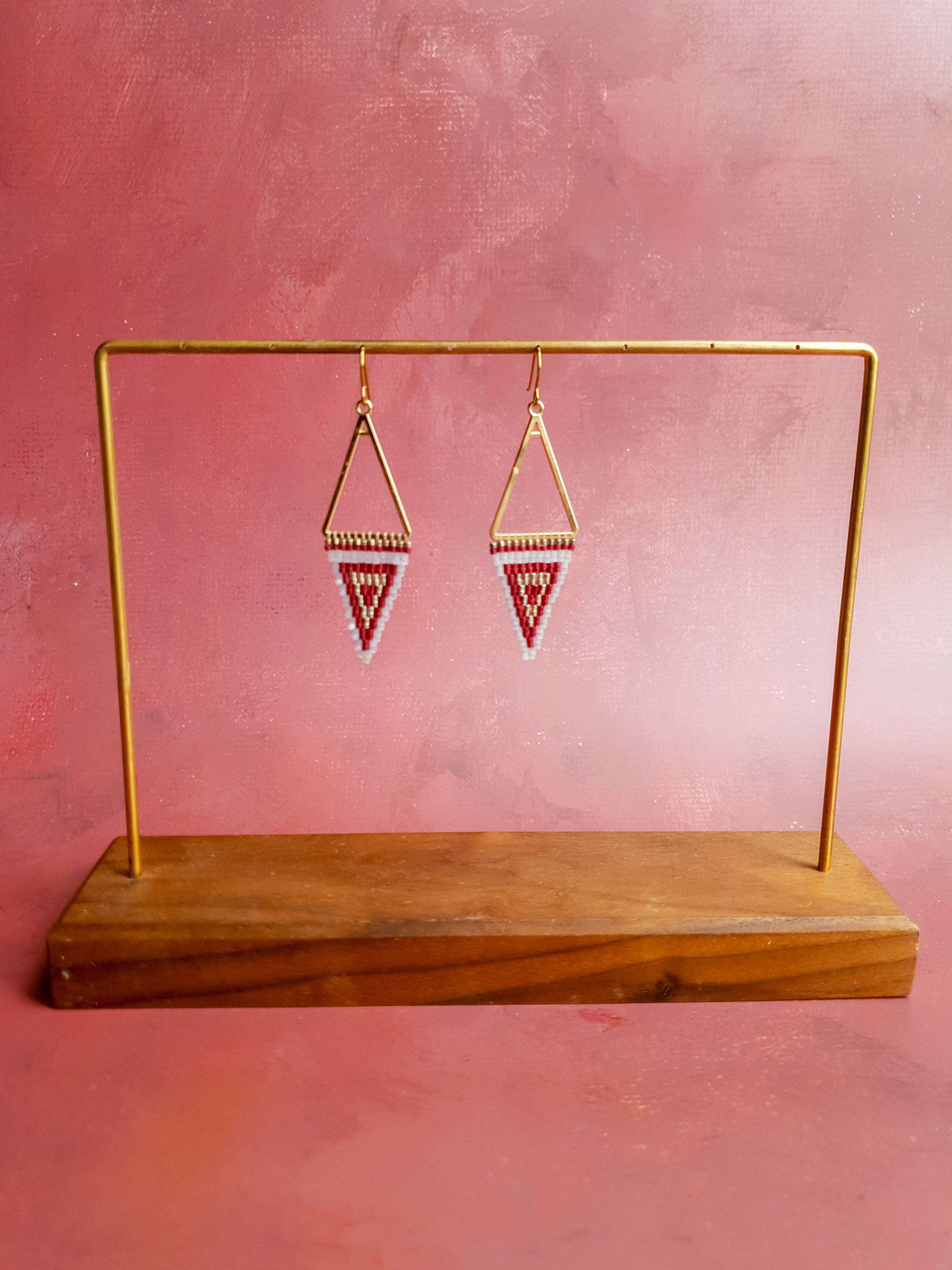 Triple Tone Diamond Symphony Drops - Blue, Maroon & Gold