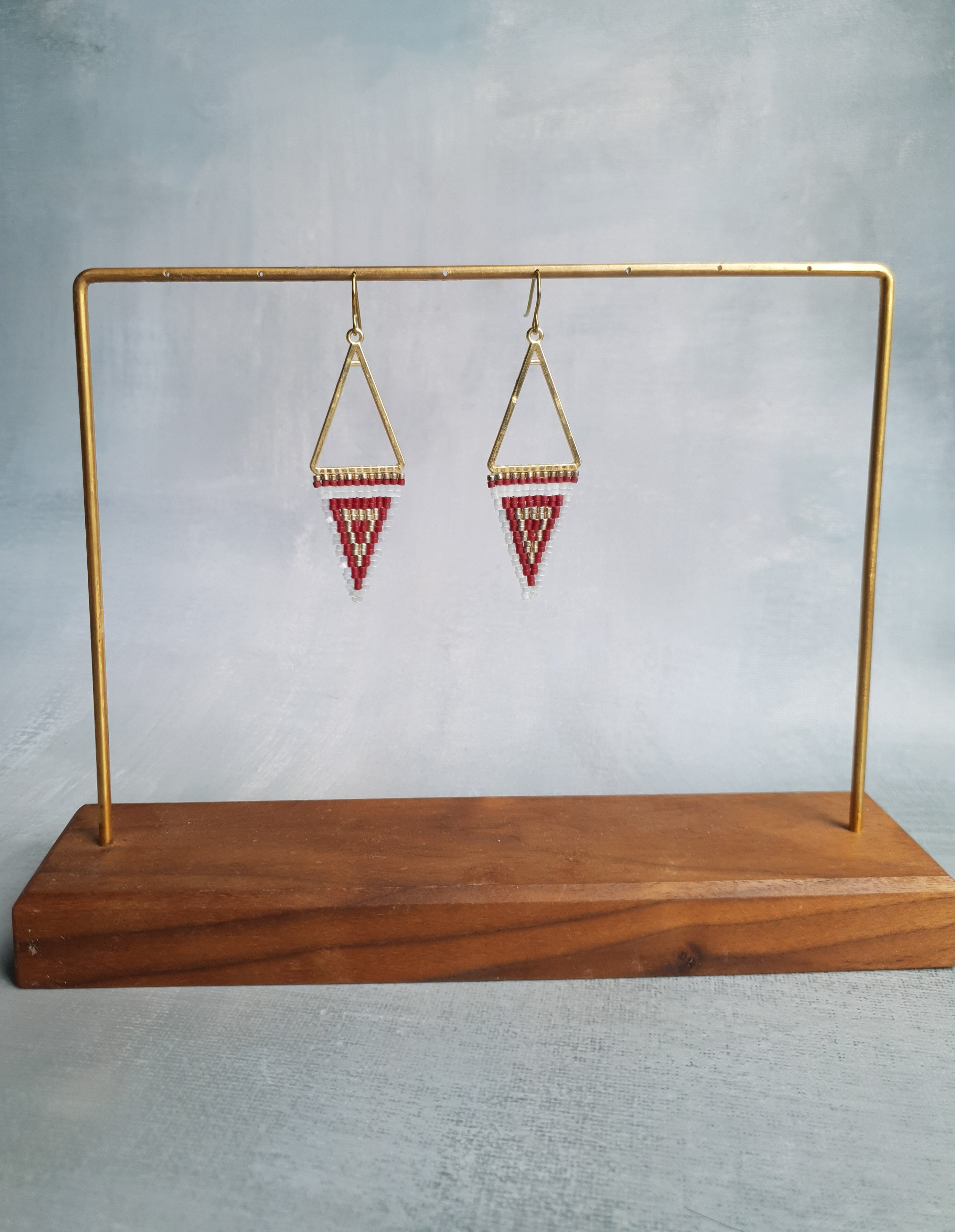 Triple Tone Diamond Symphony Drops - Blue, Maroon & Gold