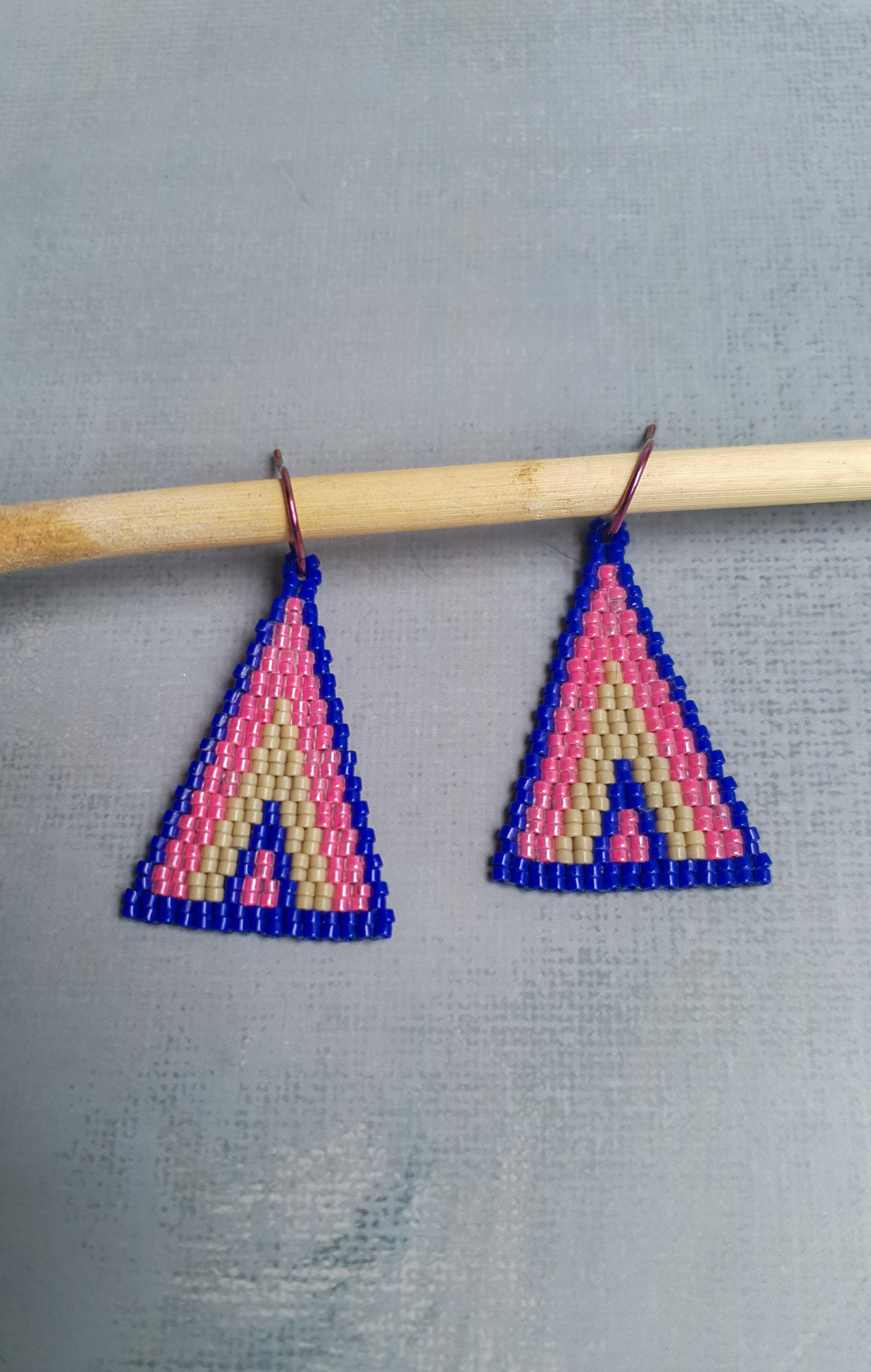 Triad Temptation Earrings Pink & Blue