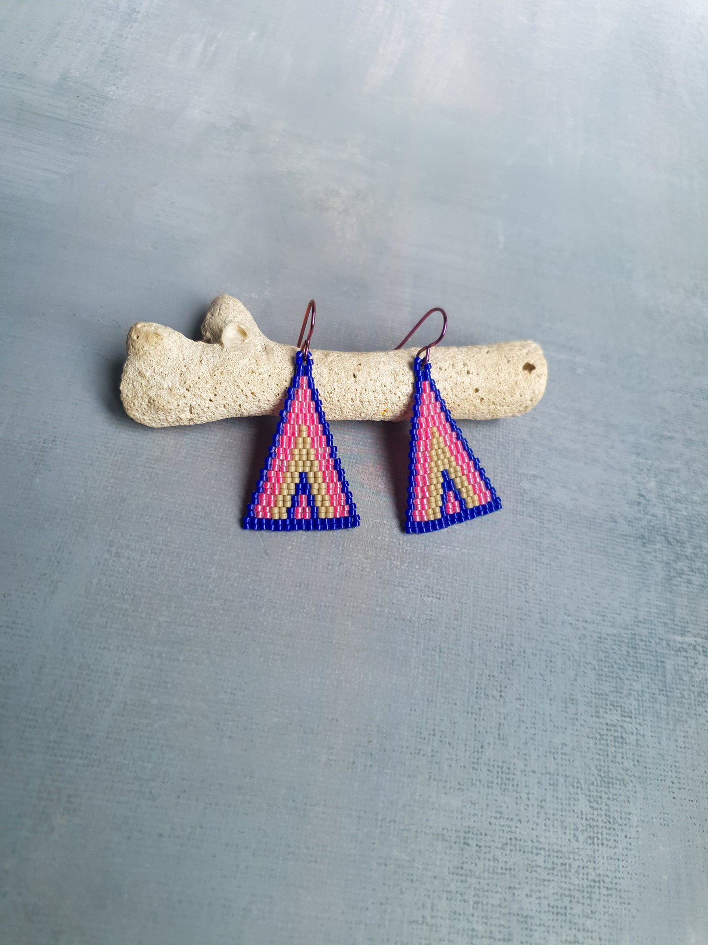 Triad Temptation Earrings Pink & Blue