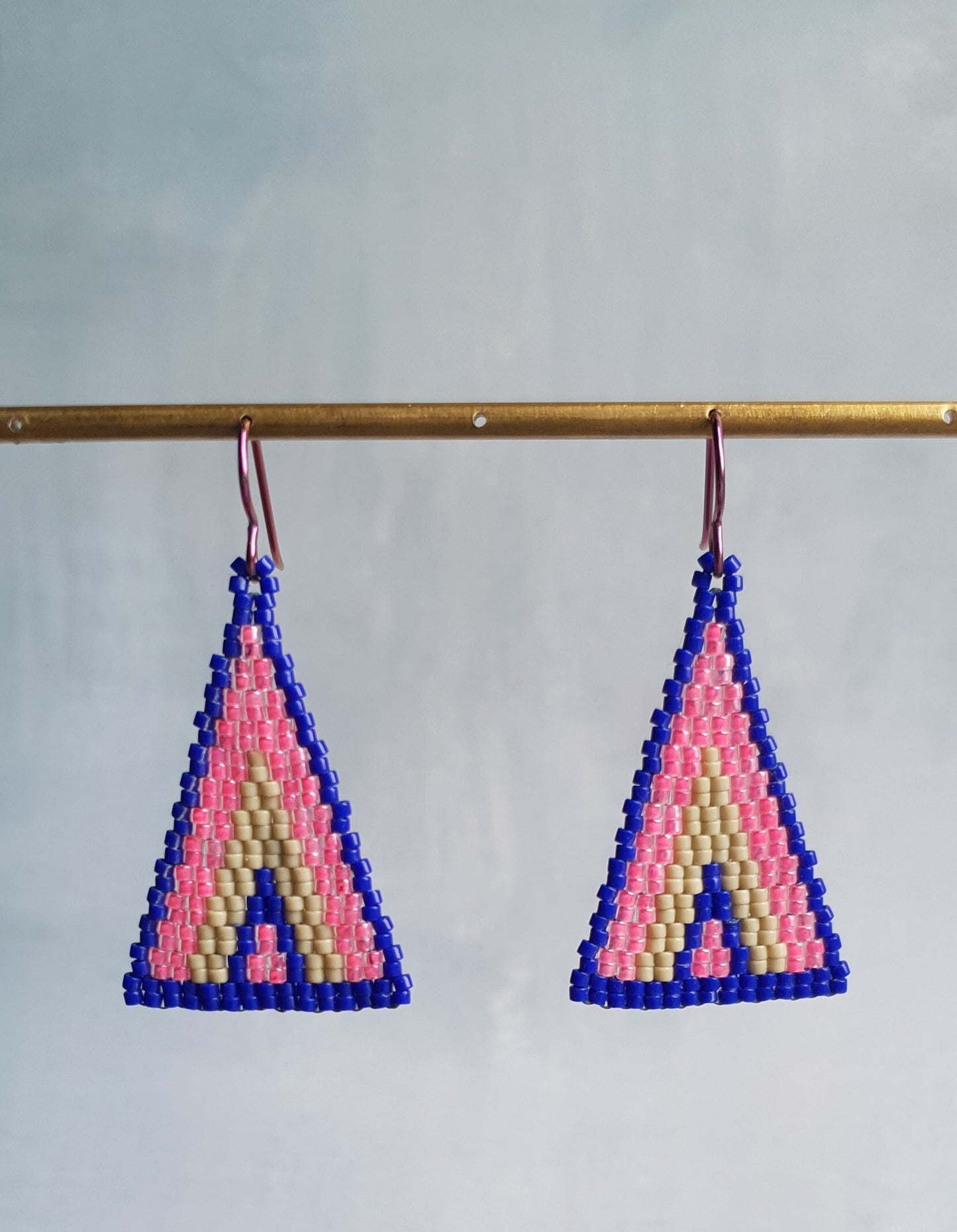 Triad Temptation Earrings Pink & Blue