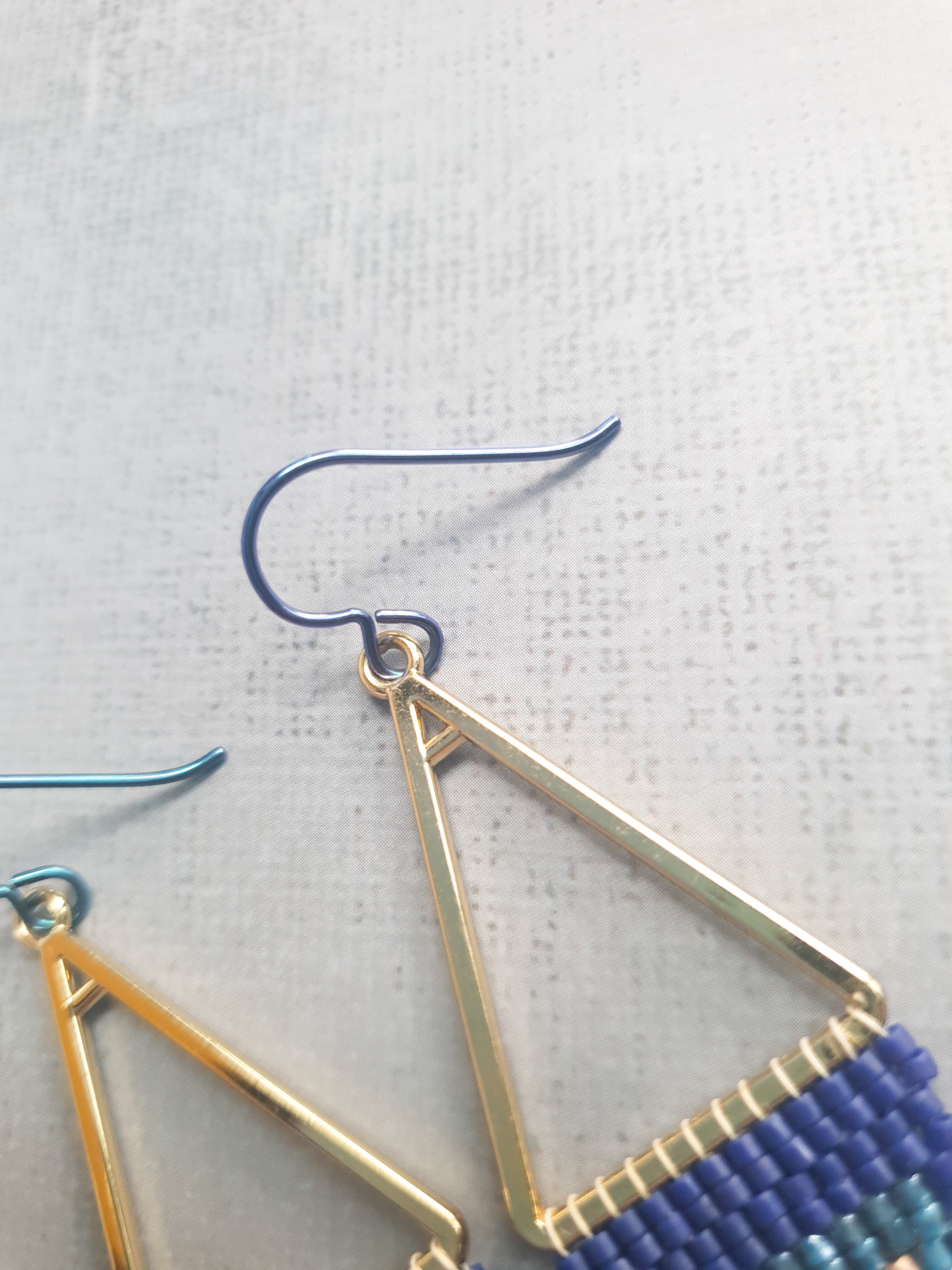 Triple Tone Diamond Symphony Drops - Blue & Gold