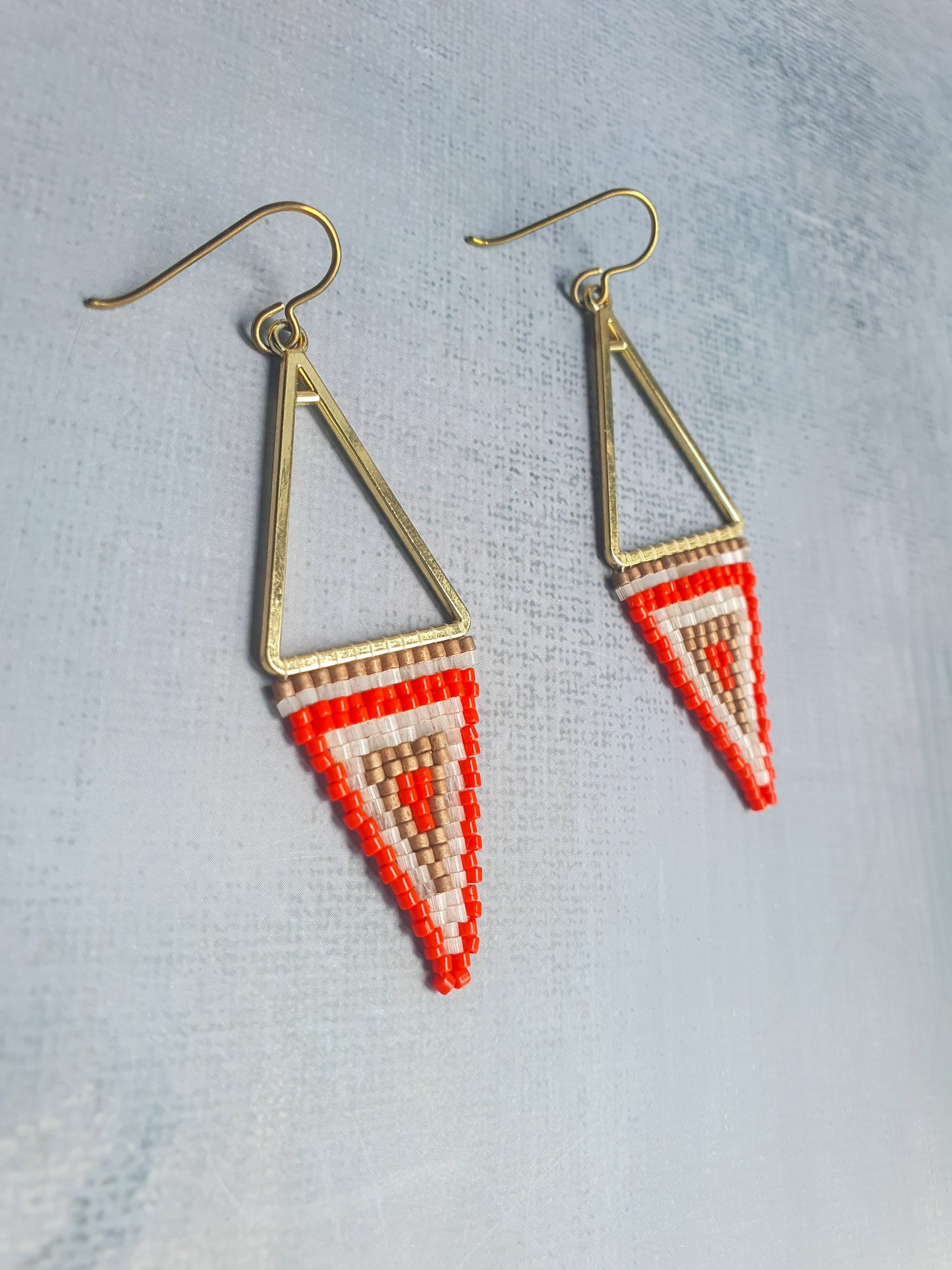 Triple Tone Diamond Symphony Drops - Red & Gold