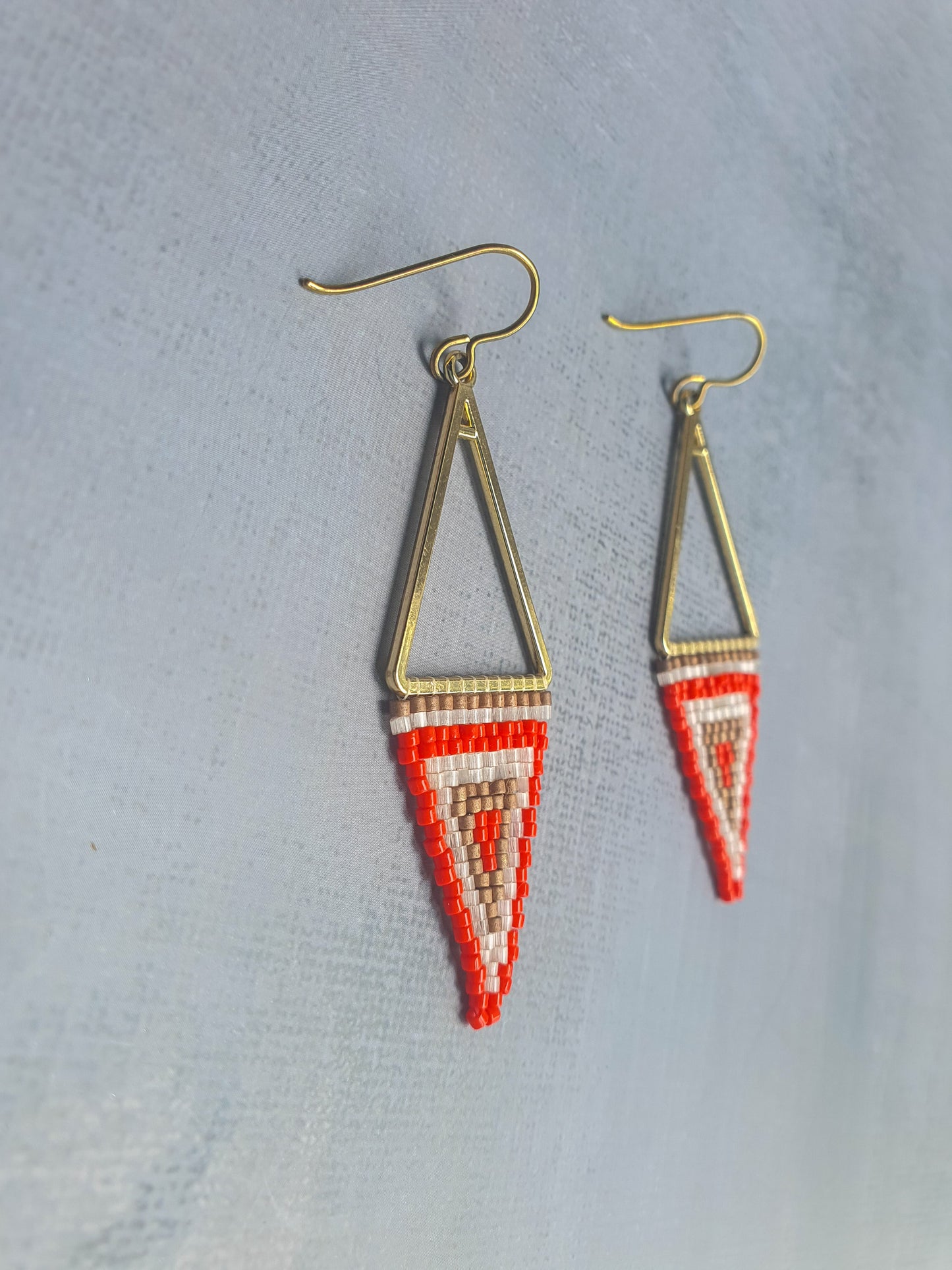 Triple Tone Diamond Symphony Drops - Red & Gold