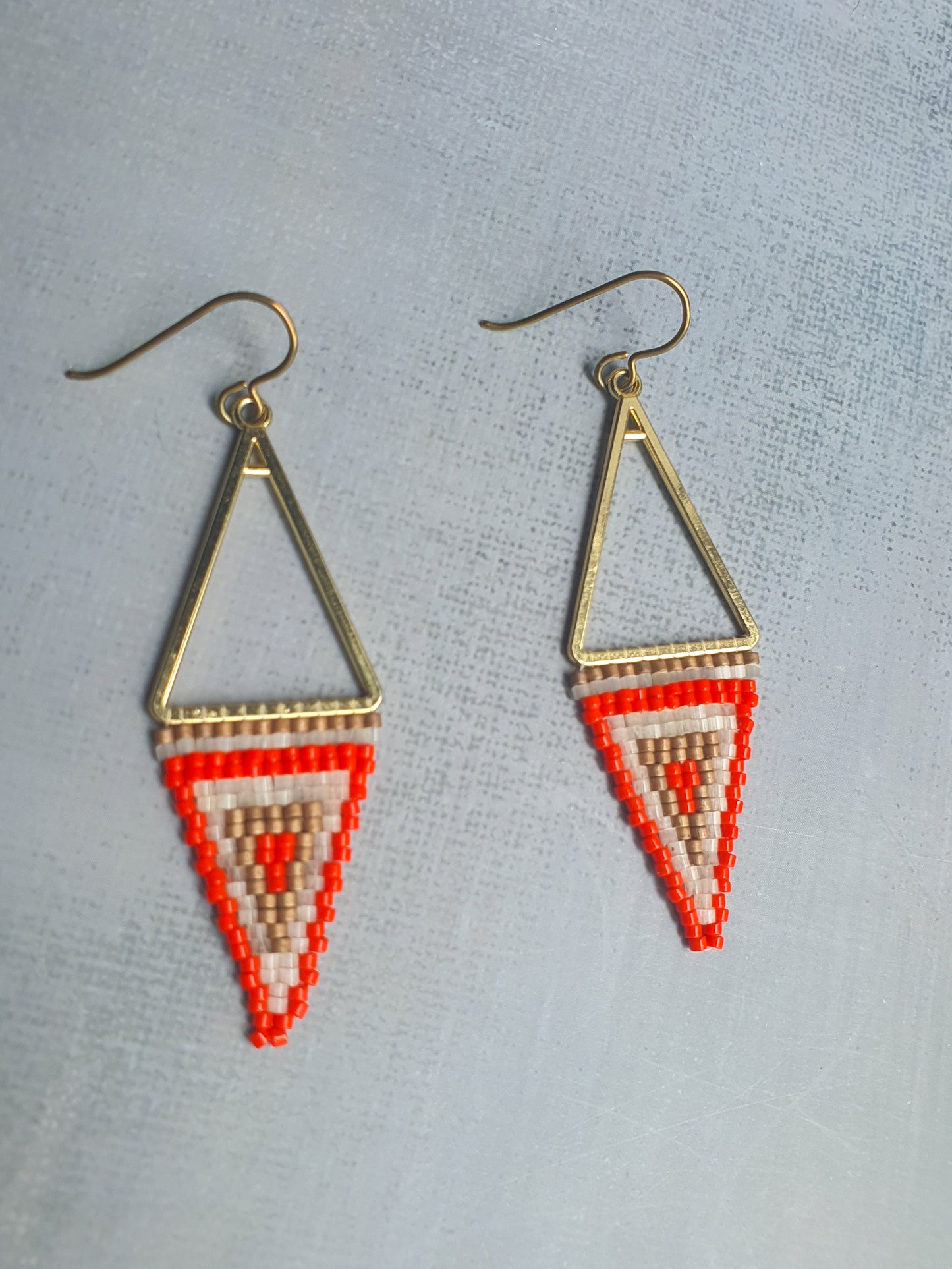 Triple Tone Diamond Symphony Drops - Red & Gold