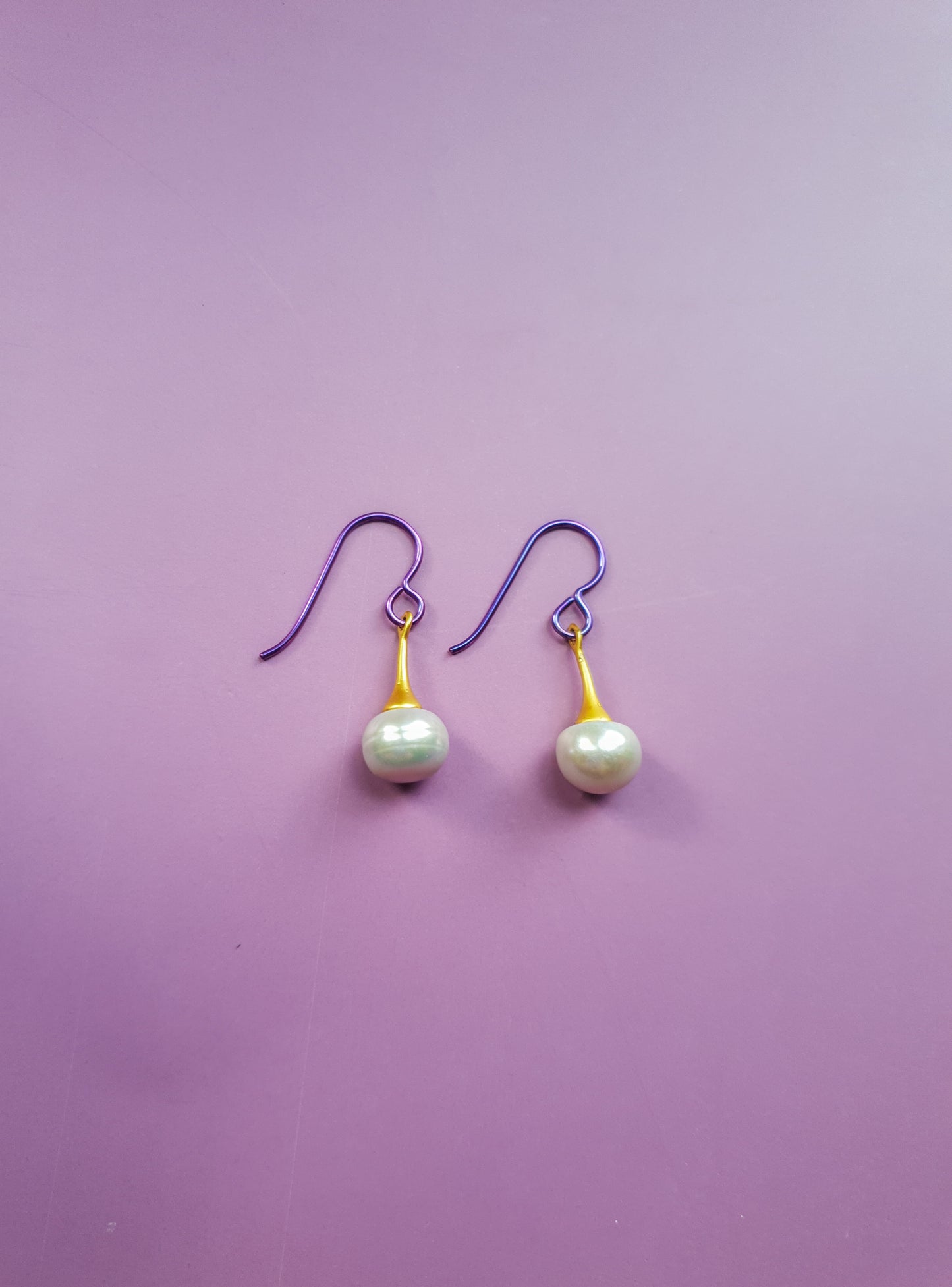 Fresh Water Pearl Mardi Gras Drop Earrings