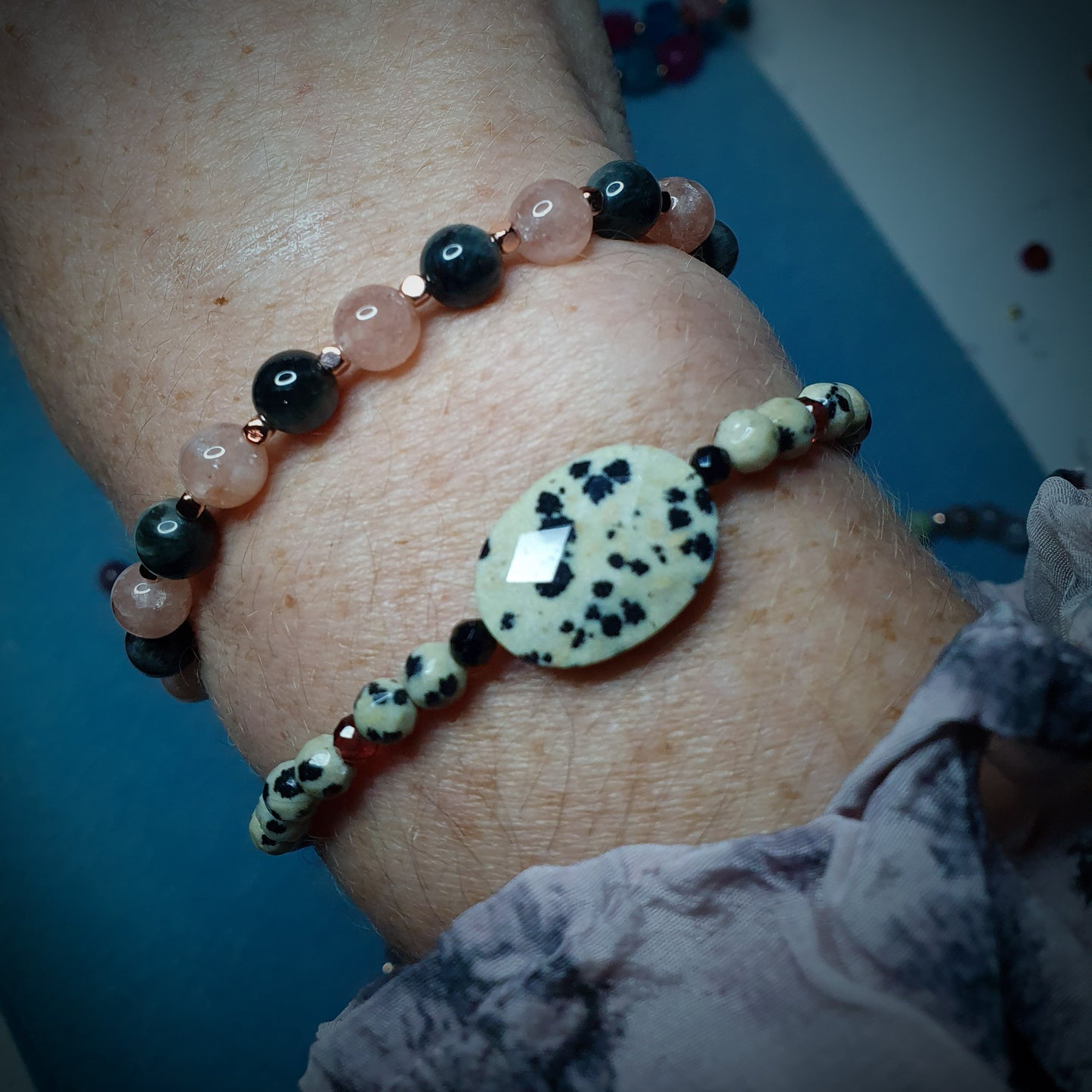 Jasper Dalmatian Spirit Bracelet