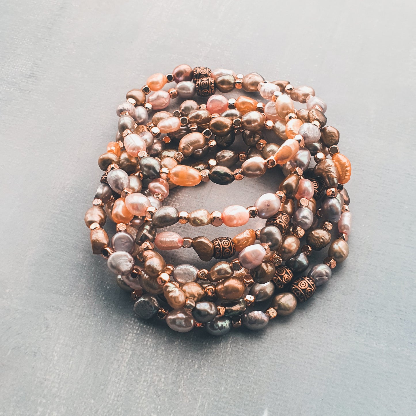 Serene Blush Pearl Beaded Bracelet