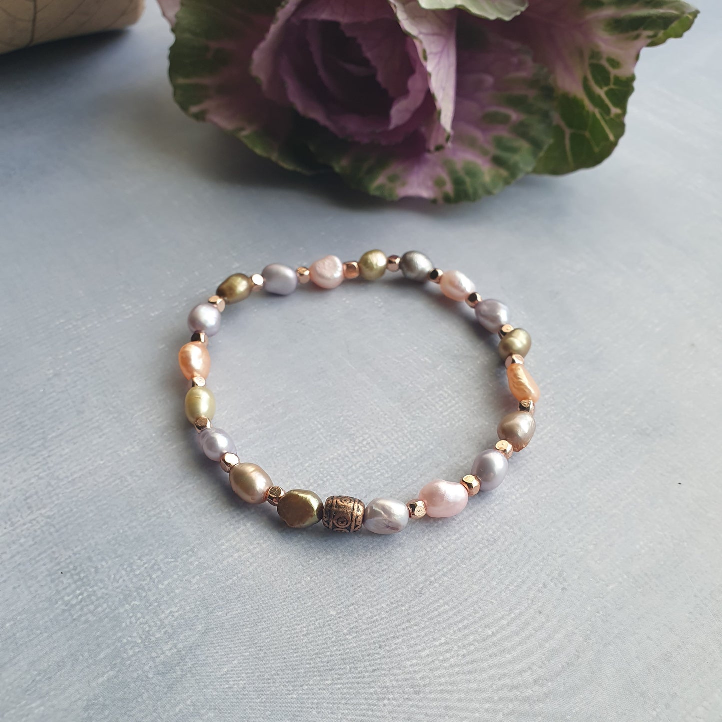 Serene Blush Pearl Beaded Bracelet