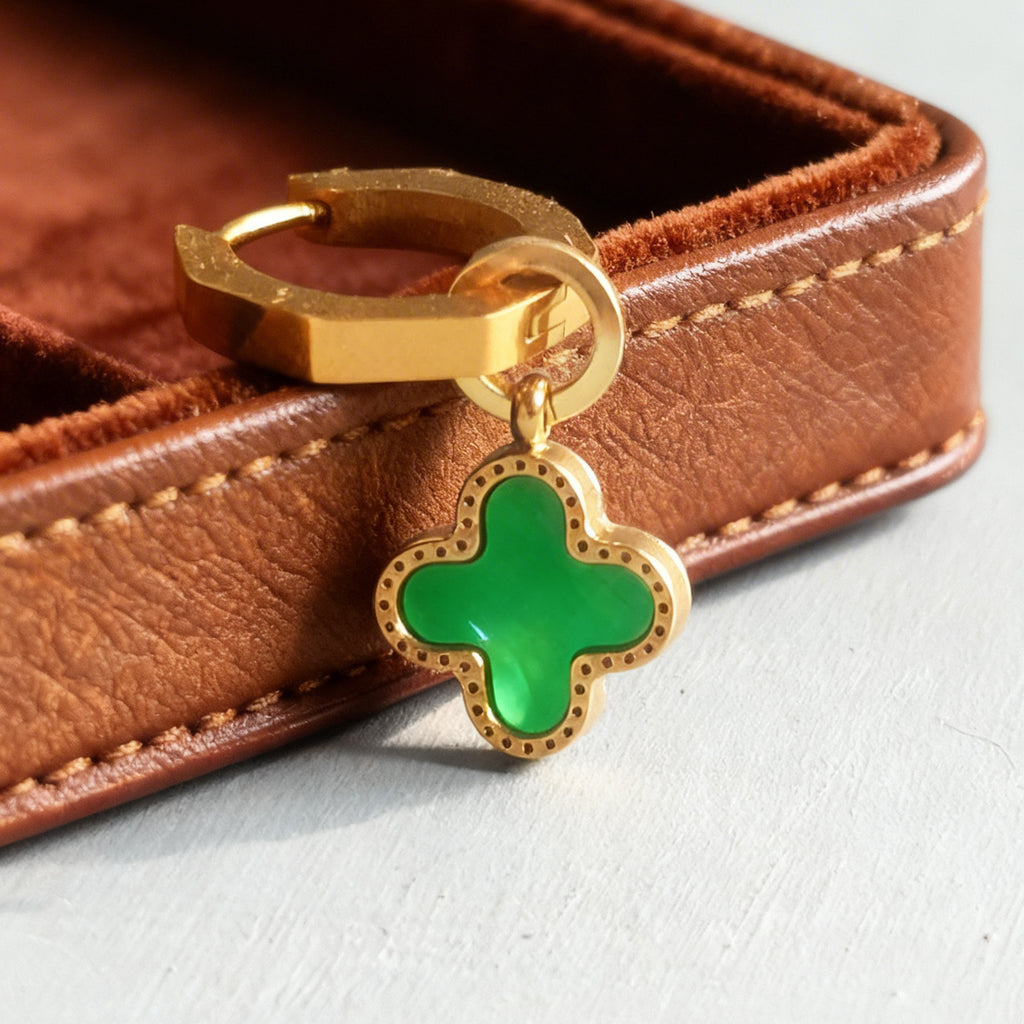 Emerald Clover Huggy Statement Hex Huggie