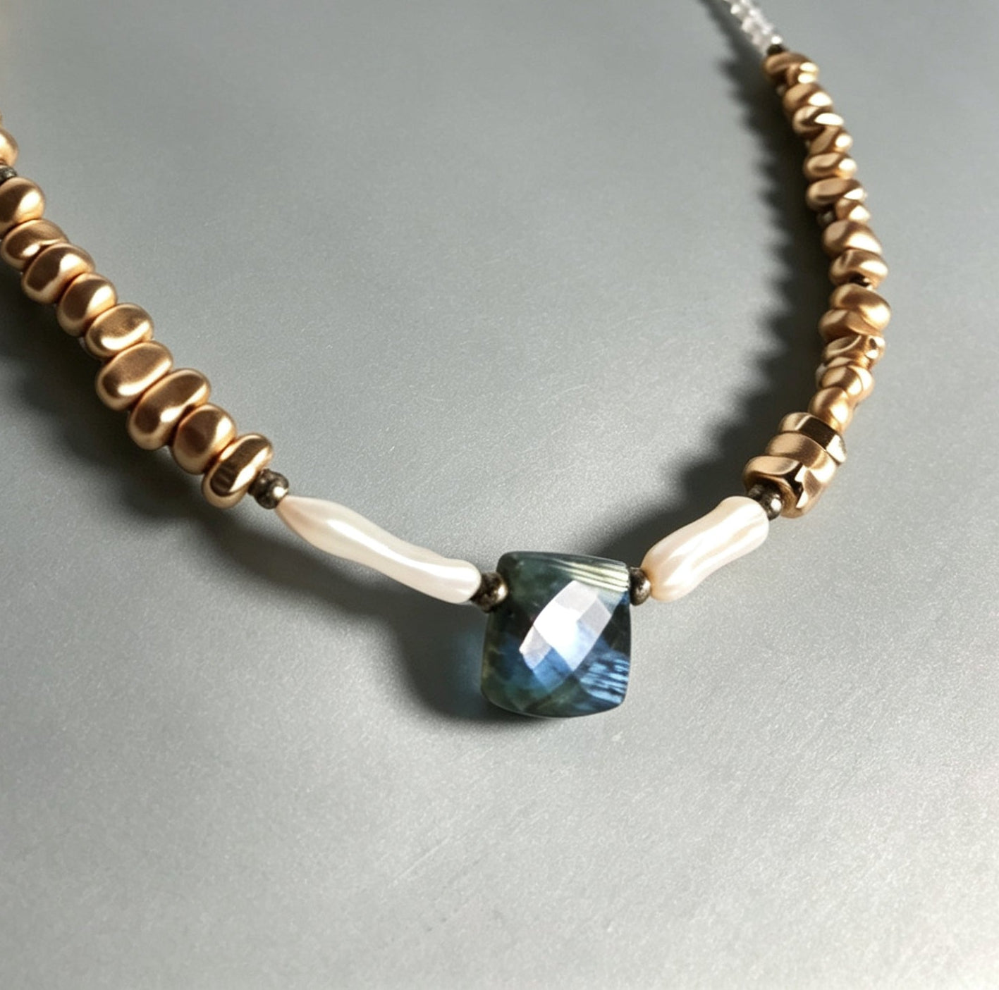 Chunky Golden Hematite with Labradorite Necklace II