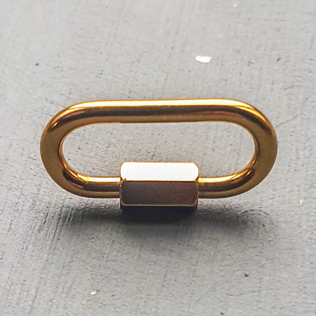 Gold Freedom Lock Carabiner Clasp