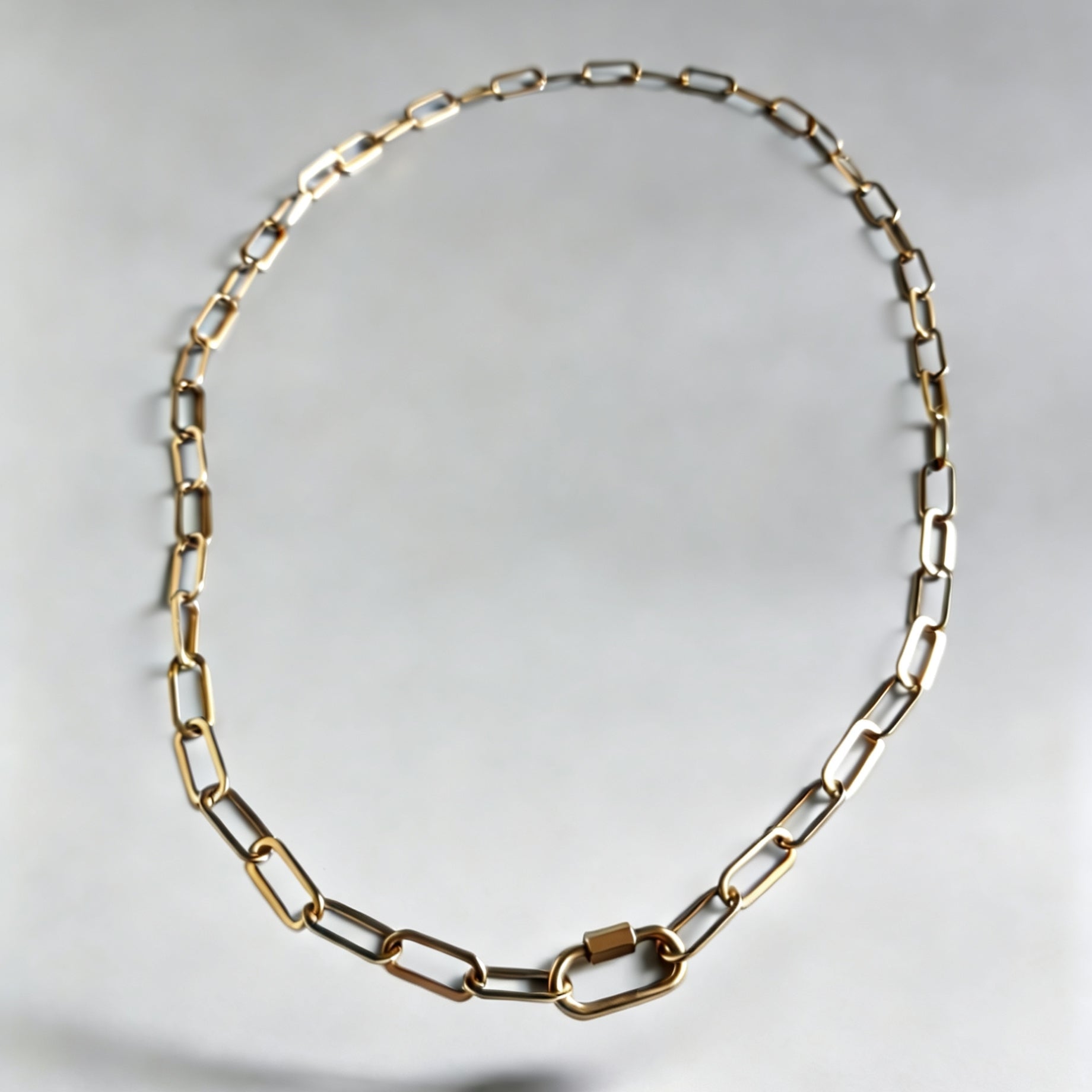 Chunky Paperclip Gold Necklace with Freedom Lock