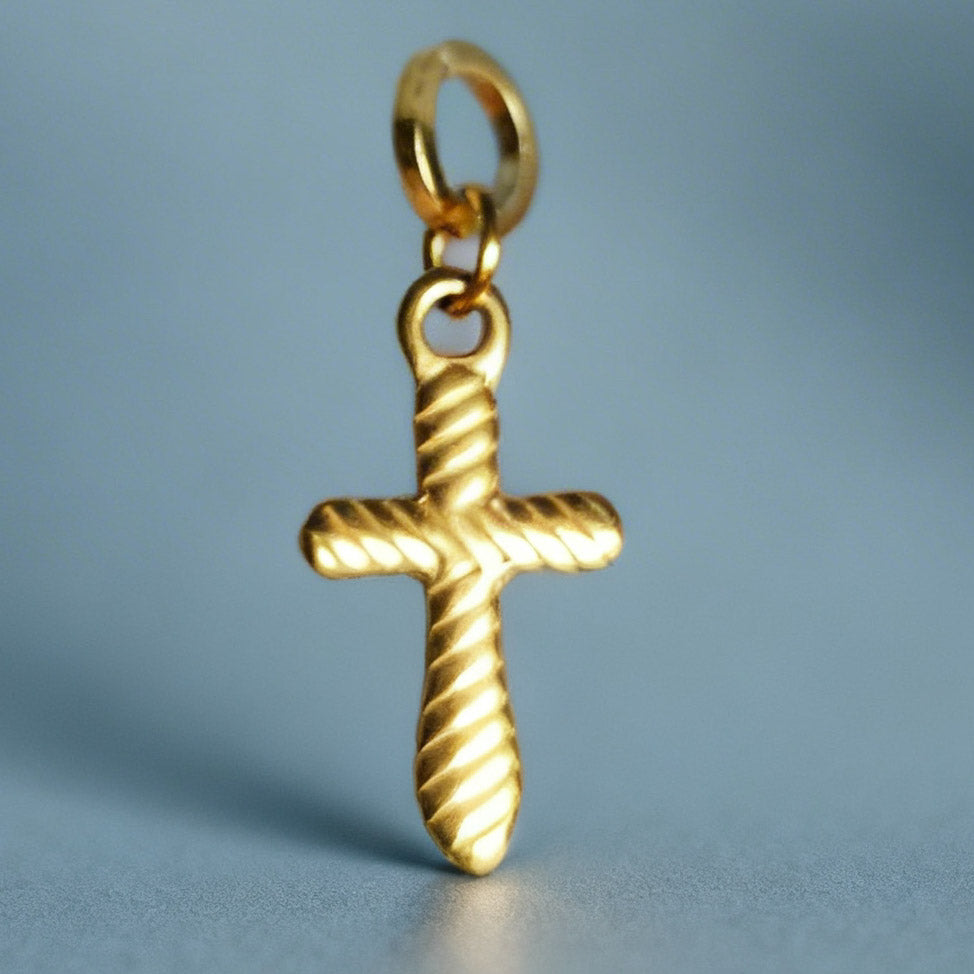 Still Cross Charm Gold