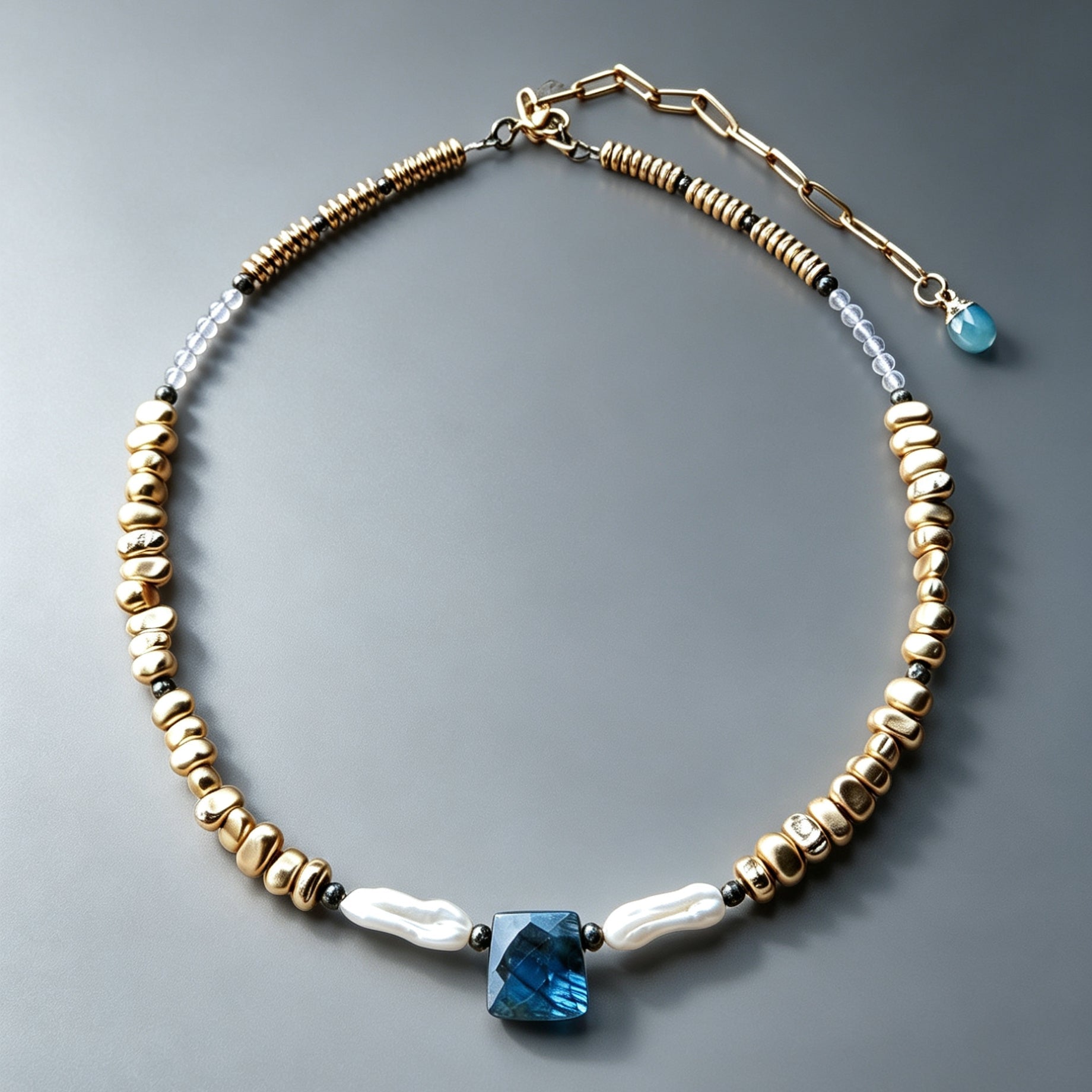 Chunky Golden Hematite with Labradorite Necklace II