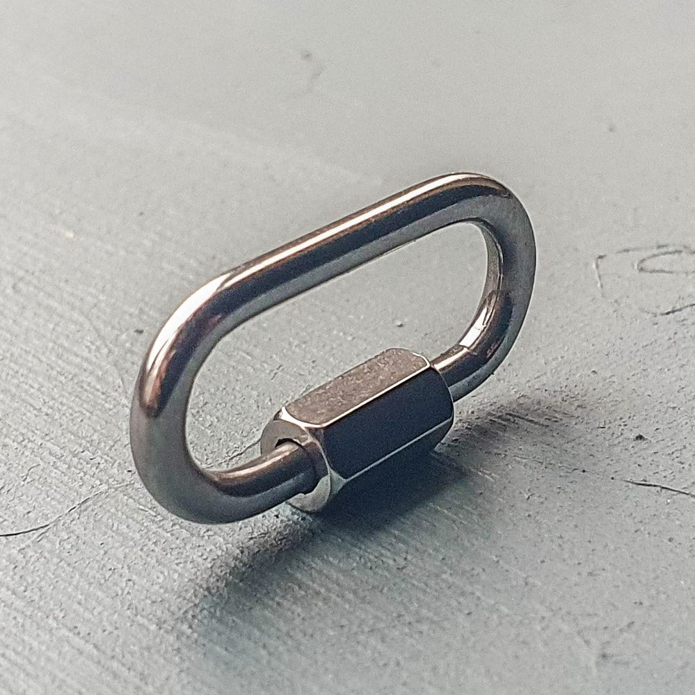 Silver Freedom Lock Carabiner Clasp