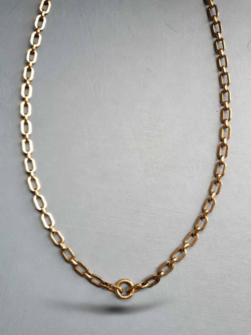 Link chain Gold Necklace with Lock