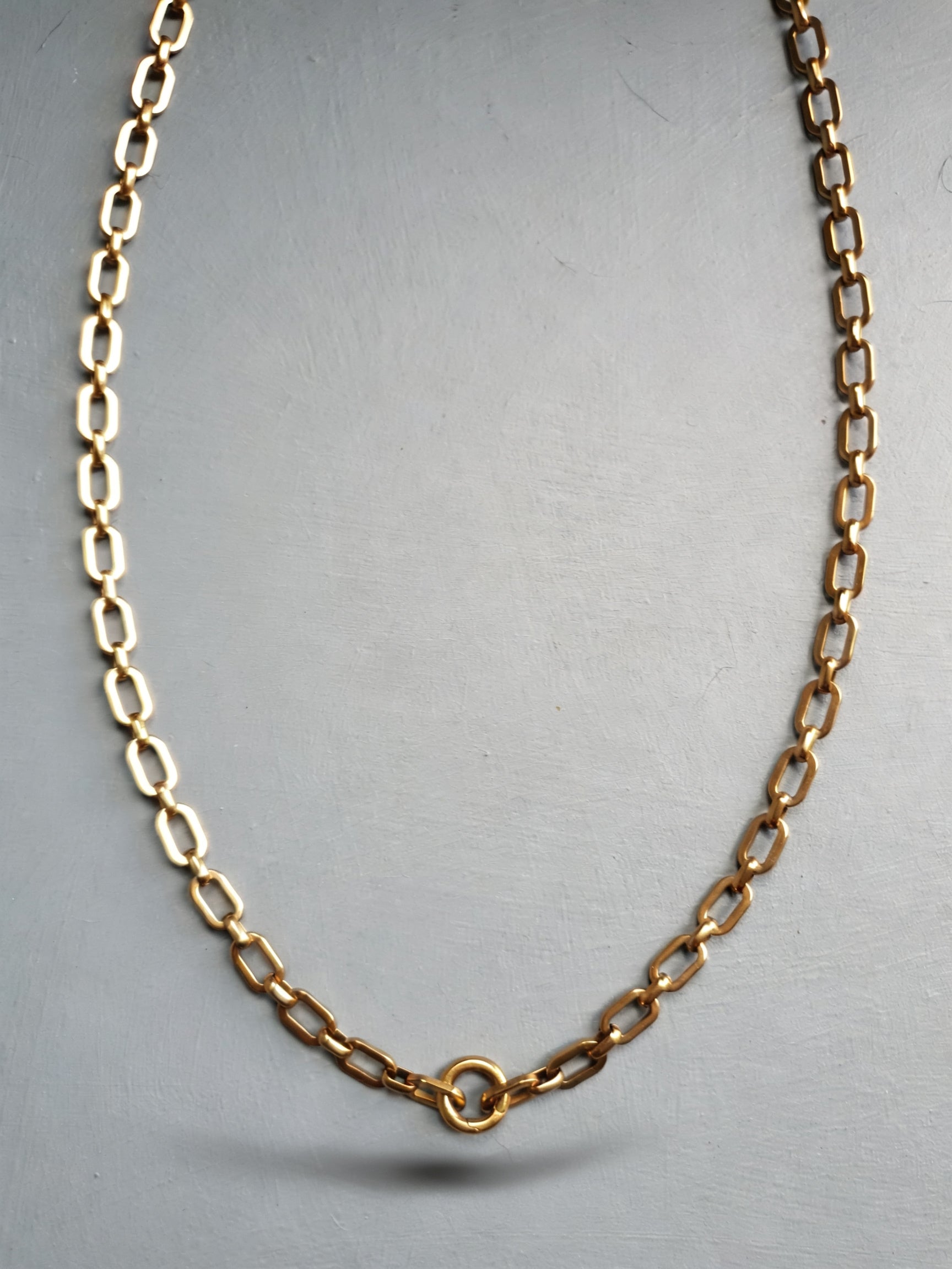 Link chain Gold Necklace with Lock