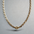 Link chain Gold Necklace with Lock