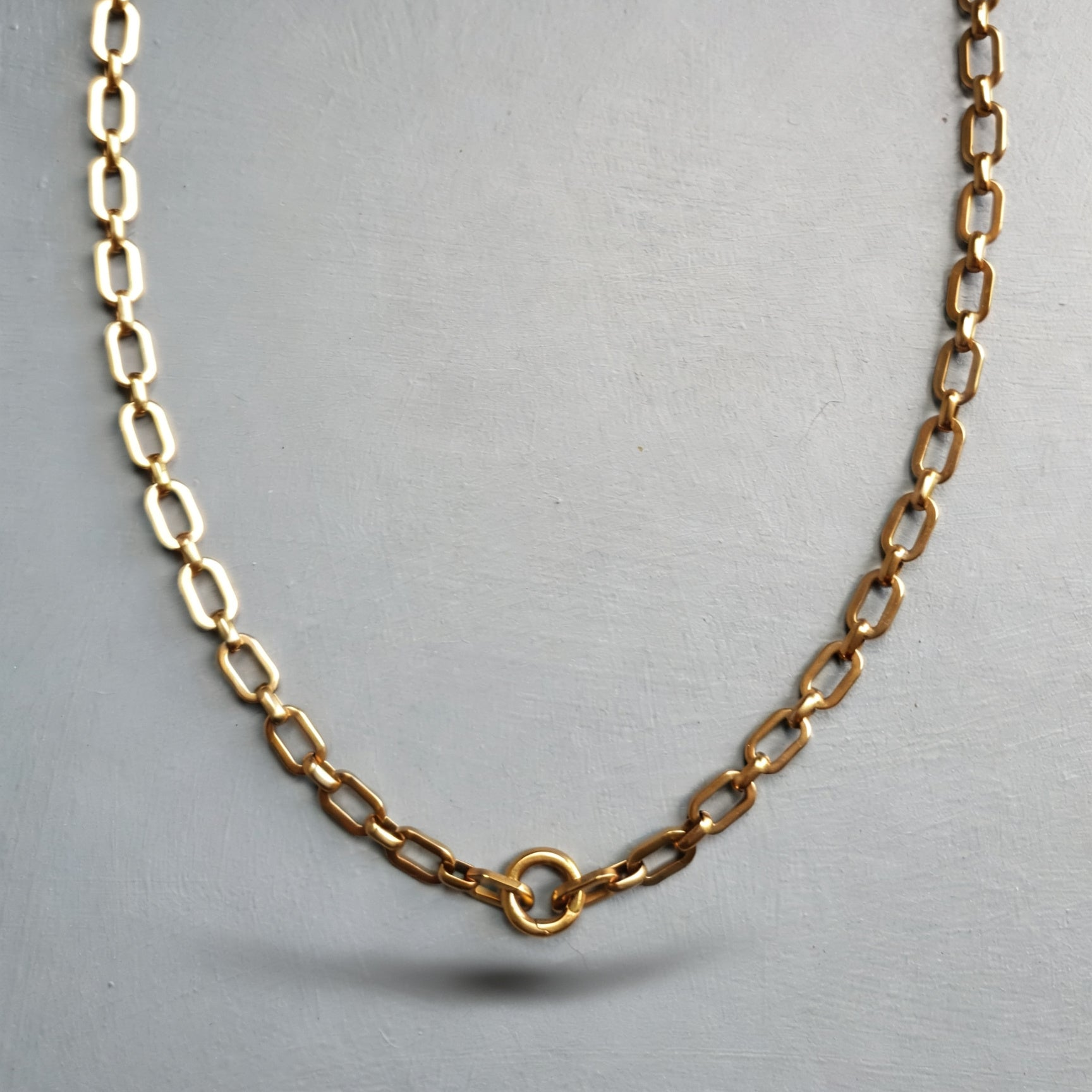 Link chain Gold Necklace with Lock