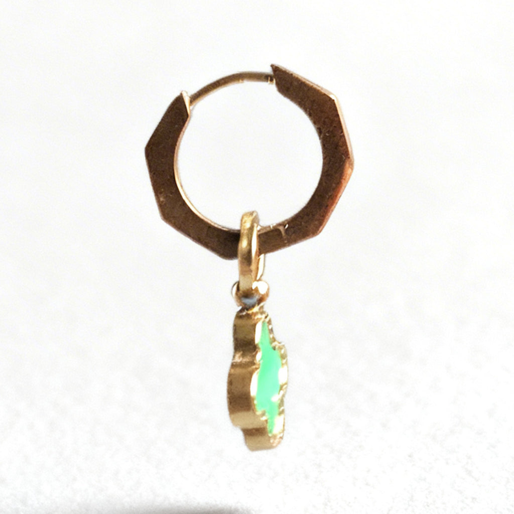 Emerald Clover Huggy Statement Hex Huggie