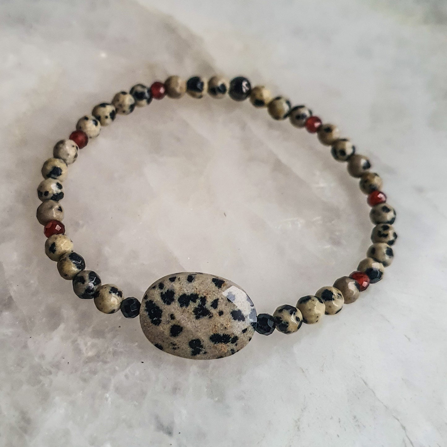 Jasper Dalmatian Spirit Bracelet