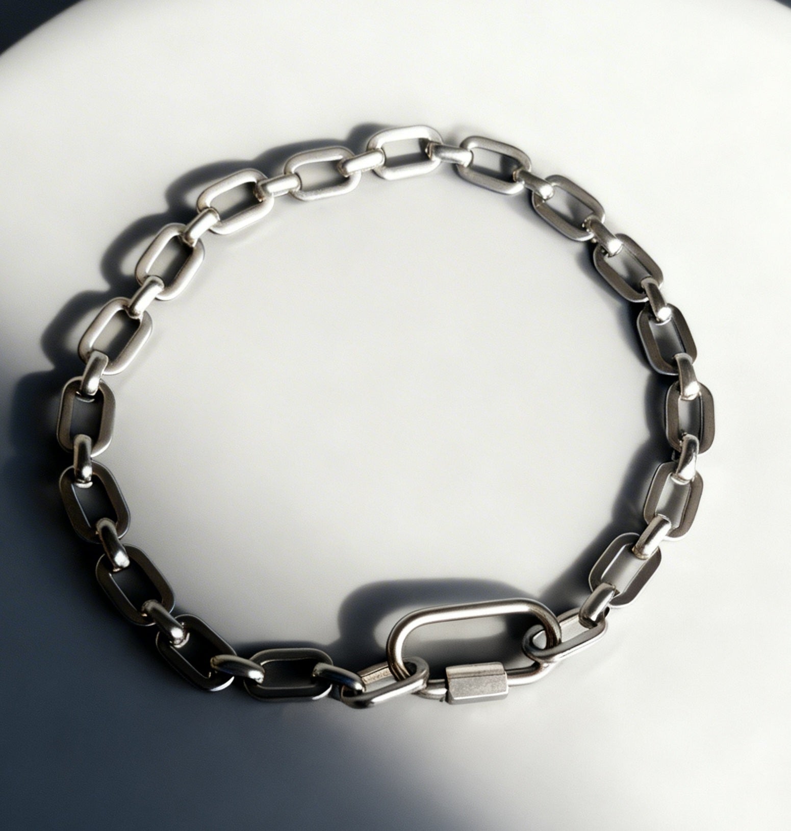 Silver Link Chain Bracelet with Freedom Lock