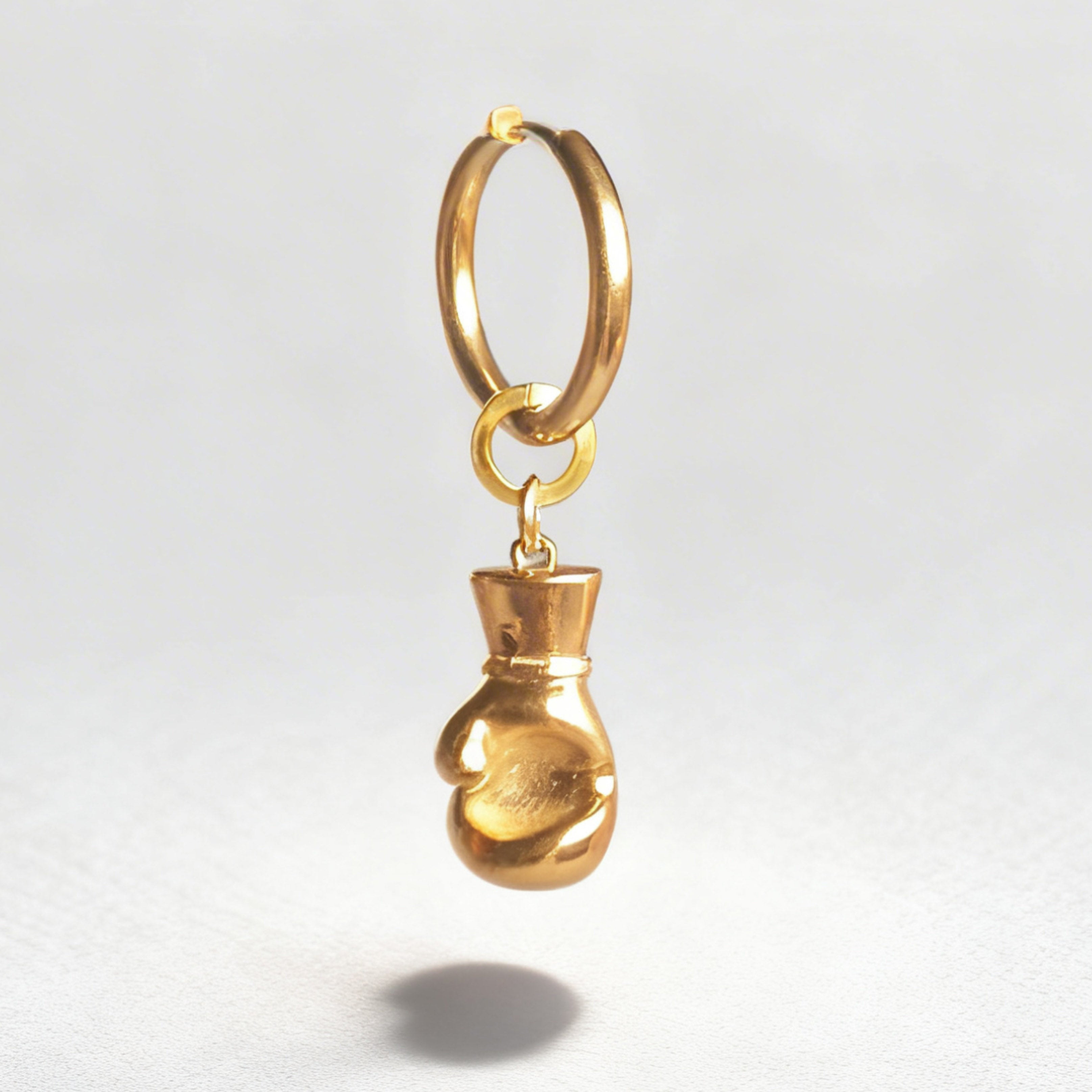 Golden Heavyweight Charm Large Hoop Huggie