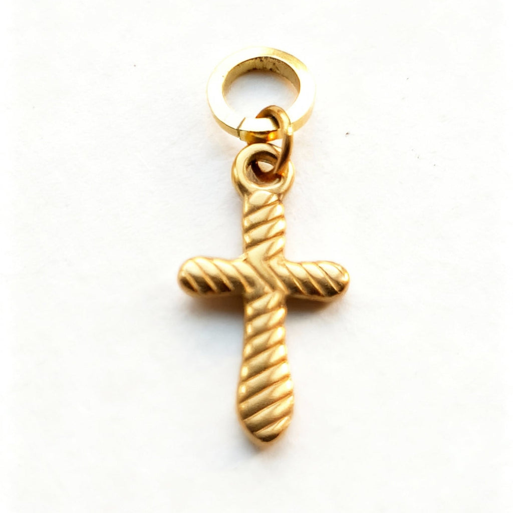 Still Cross Charm Gold