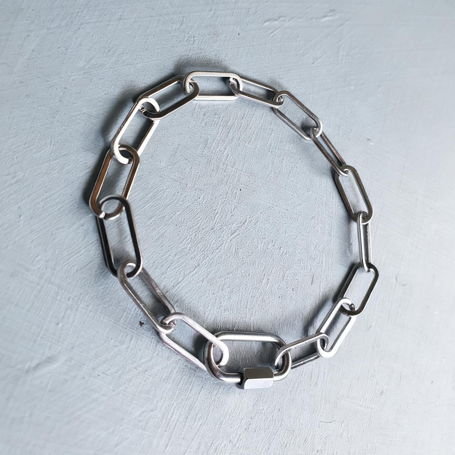 Silver Chunky Paperclip Chain Bracelet with Freedom Lock