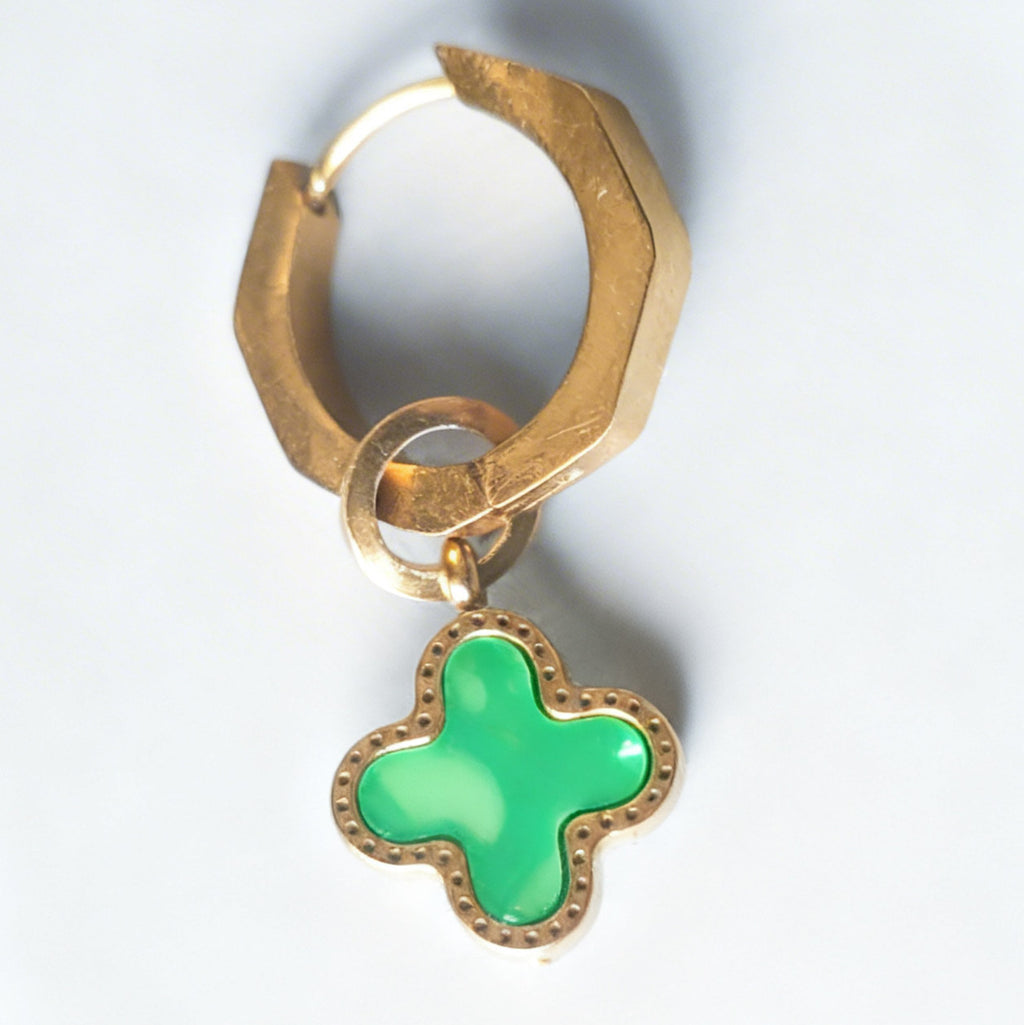 Emerald Clover Huggy Statement Hex Huggie