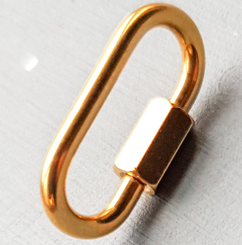 Gold Freedom Lock Carabiner Clasp