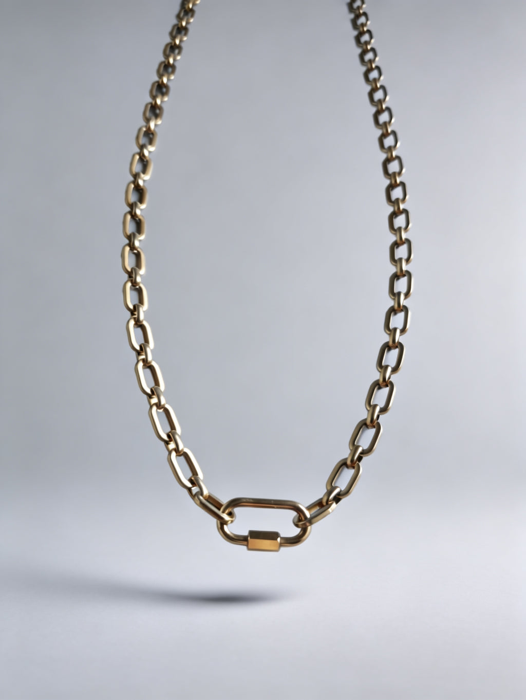 Link chain Gold Necklace with Lock