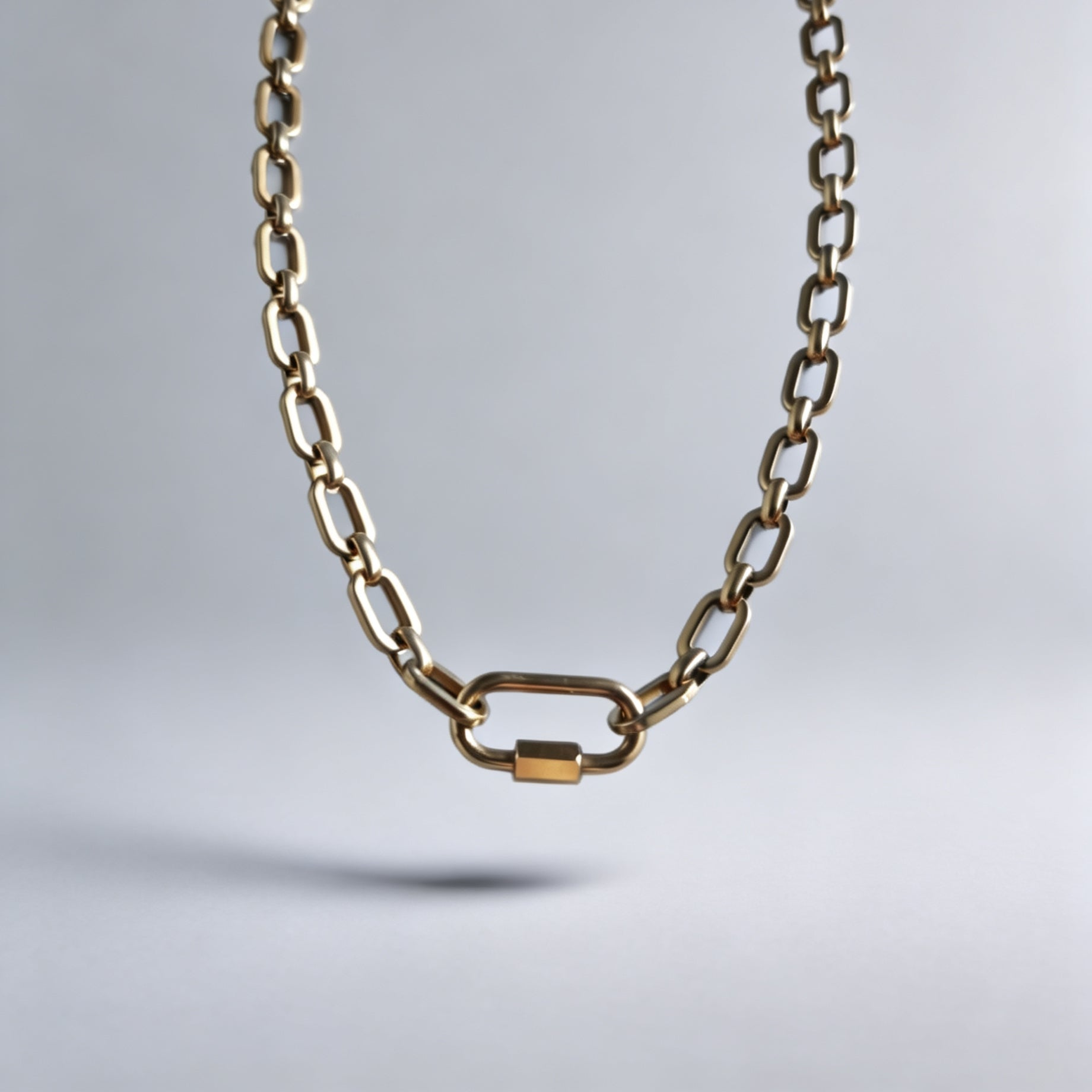 Link chain Gold Necklace with Lock