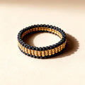 Duracoat Gold-Plated & Charcoal Beaded Ring