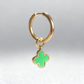 Emerald Clover Large Hoop Huggie