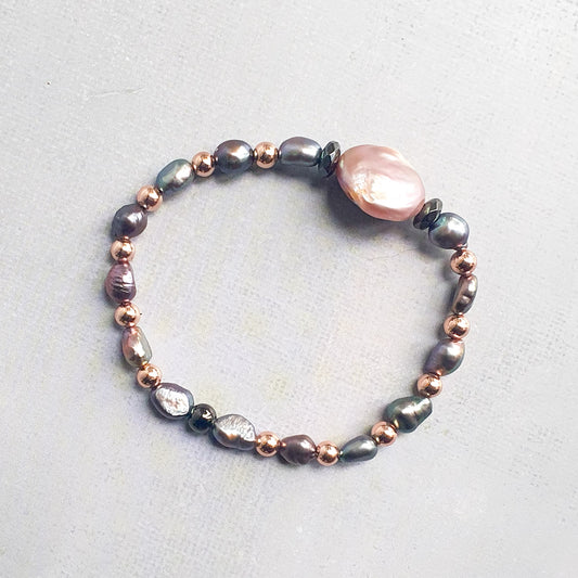 Keshi and Baroque Pearl Bracelet