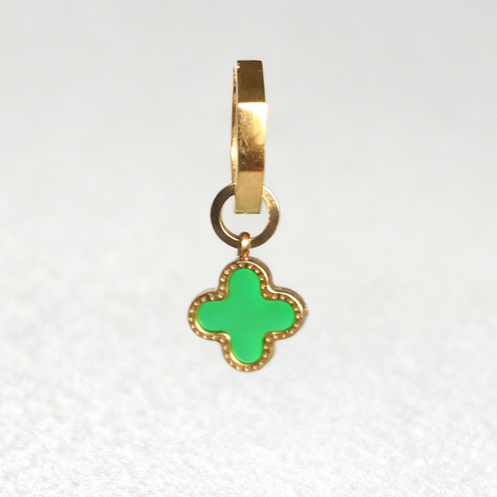 Emerald Clover Huggy Statement Hex Huggie