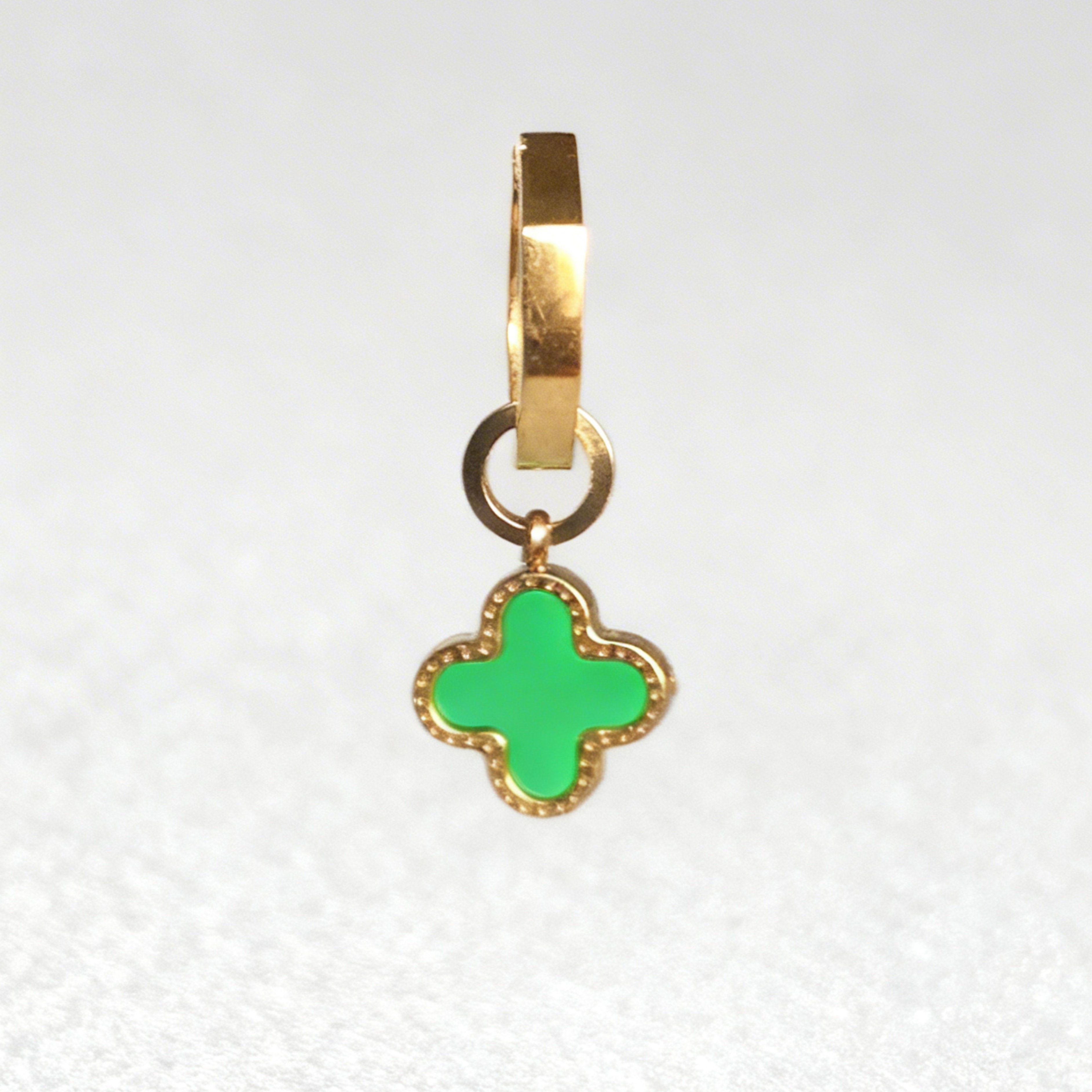 Emerald Clover Huggy Statement Hex Huggie