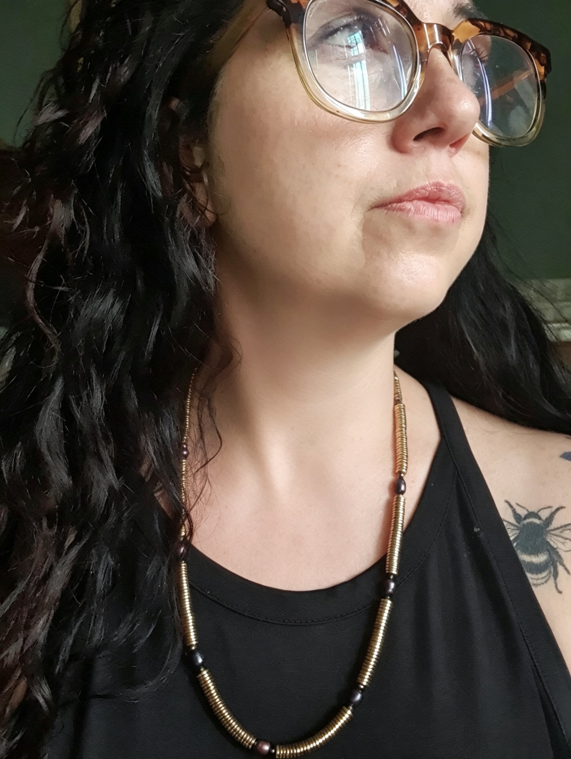 Metallic Pearl Beaded Gemstone Necklace