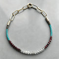 Neon Apatite, Labradorite & Garnet Gemstone Anklet