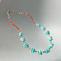 Turquoise Nugget, Carnelian & Hematite Gemstone Necklace