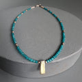 Green Flash Labradorite & Neon Apatite Collar Necklace